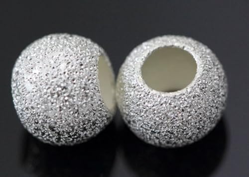 Adabele 10pcs Adabele Authentic 925 Sterling Silver Hypoallergenic 4mm (0.16 Inch) Small Tiny Stardust Round Loose Beads Spacer for DIY Craft Jewelry Making SS144 - Image 3