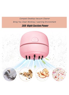 OUYoo OUYoo desktop vacuum, USB charging, mini desktop vacuum, cleans rubber crumbs, dust, cordless, 360 rotation design, suitable for keyboards, home, school,Stationery， office, car(pink).  - Image 2