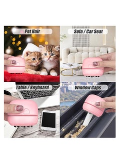 OUYoo OUYoo desktop vacuum, USB charging, mini desktop vacuum, cleans rubber crumbs, dust, cordless, 360 rotation design, suitable for keyboards, home, school,Stationery， office, car(pink).  - Image 4