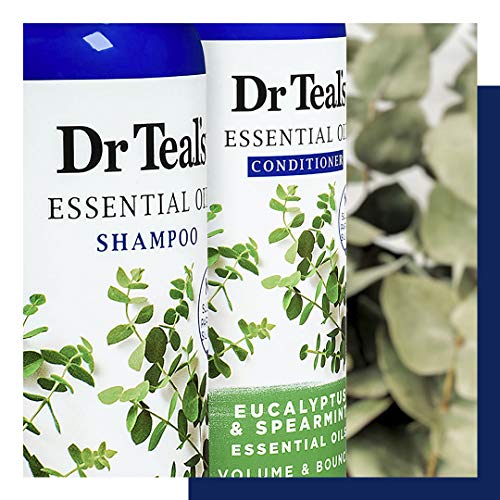 Dr Teal's Eucalyptus Spearmint Volume Bounce Essential Oil Conditioner Sulfate Free, 16 Fl Oz - Image 4
