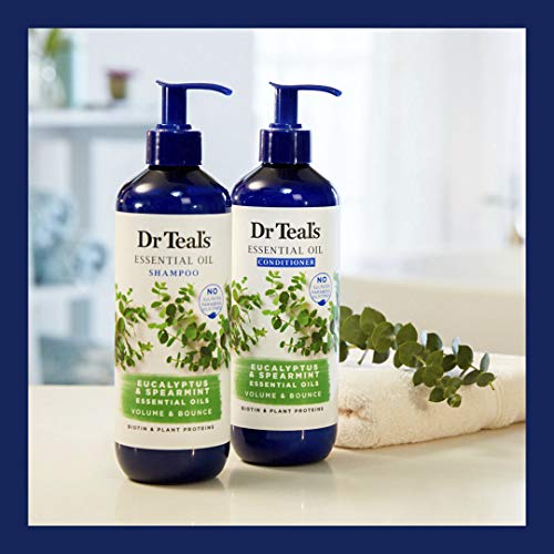 Dr Teal's Eucalyptus Spearmint Volume Bounce Essential Oil Conditioner Sulfate Free, 16 Fl Oz - Image 2