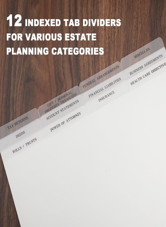 Henoyso Fireproof Estate Planning Portfolio Black 1.5" 3 Ring End of Life Binder with Zip Estate Planning Organizer for Wills, Trusts, Powers of Attorney, 12 Indexed Dividers Included - Image 3