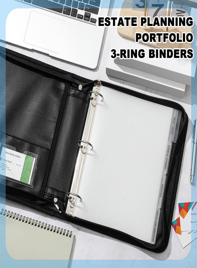 Henoyso Fireproof Estate Planning Portfolio Black 1.5" 3 Ring End of Life Binder with Zip Estate Planning Organizer for Wills, Trusts, Powers of Attorney, 12 Indexed Dividers Included - Image 5