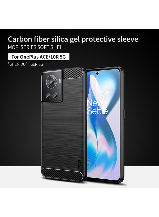 MOFI Case For OnePlus Ace / 10R 5G Gentleness Series Brushed Texture Carbon Fiber Soft TPU Case  - Image 3