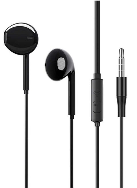 U19 Wired Earphones, Ergonomic Comfort-Fit in-Ear Headphones with Microphone and Volume Control, 3.5mm Jack Plu g Earbuds for iPhone iPad iPod Samsung MP3/MP4 Player - Black