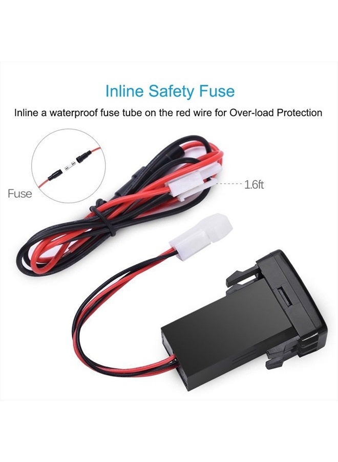 Cllena Dual USB Port Charger Socket Quick Charge 3.0 & 2.4A for Toyota - Image 5