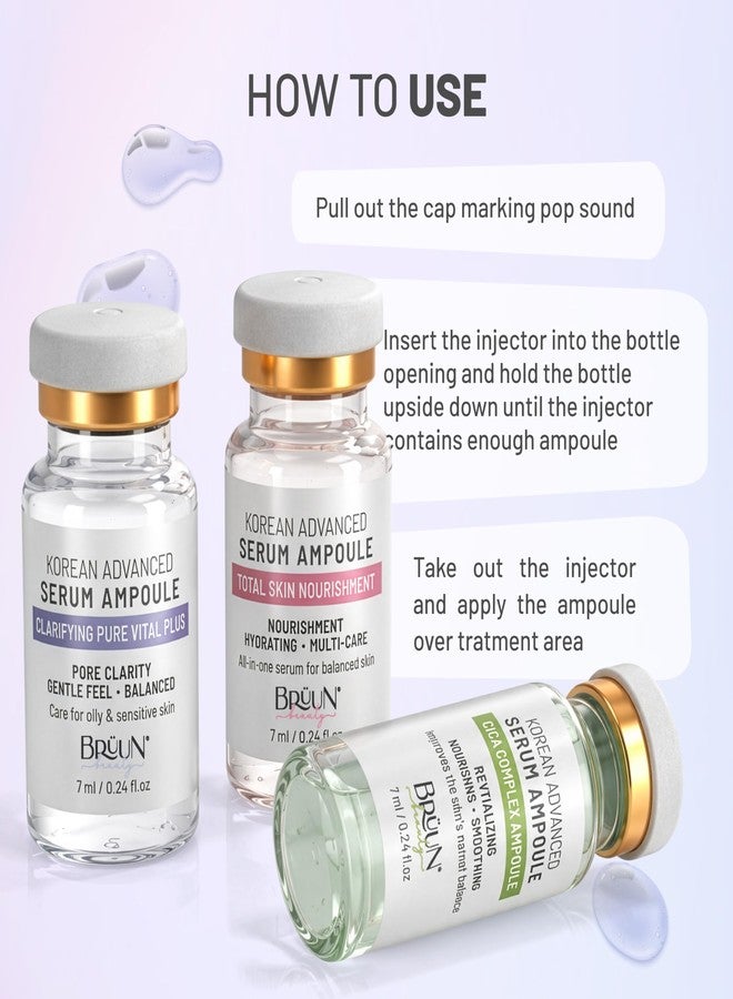 BRÜUN Micro Infusion Korean Serum kit 8 Pcs (7 ml Ampoule - Stem Cell, Salmon DNA, Peptide, Hyaluronic AC - Starter Booster Kit for Face and Body - Image 4