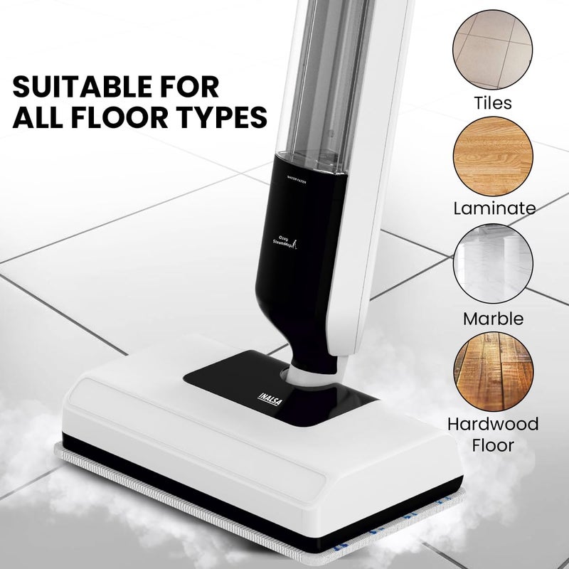 Inalsa INALSA Multi Purpose Steam Cleaner Comes with 2 Mop Cloth and Carpet SliderSteam Flow Upto 32gmmin5M Long CordQuick Clean Water Filter500 ML Tank CapacityAuto Shut ProtectionOzoy Steam Mop  - Image 3