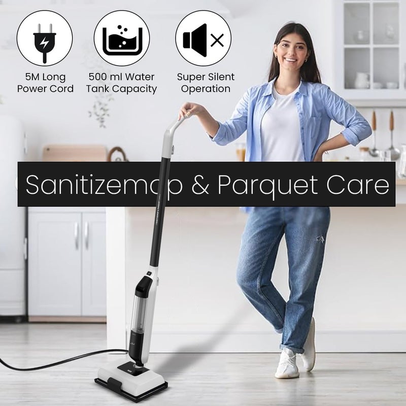Inalsa INALSA Multi Purpose Steam Cleaner Comes with 2 Mop Cloth and Carpet SliderSteam Flow Upto 32gmmin5M Long CordQuick Clean Water Filter500 ML Tank CapacityAuto Shut ProtectionOzoy Steam Mop  - Image 4