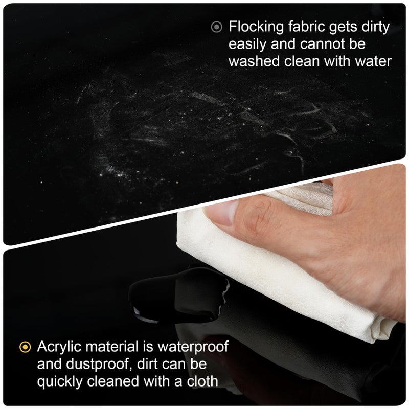 Meking Product Photography Backdrops, Black Double Sided Matte and Reflective Background for Food,Makeup, Jewelry and Other Small Product,2PCS 15.7x11.8in Photo Backdrop Boards with 2PCS Bracket - Image 5