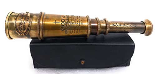 ALADEAN Vintage Spyglass Telescope Engraved Psalm 328 Find Best Pathway Inspirational Gifts Meaningful Gift Gadget Functional 16 Brass Spyglass with Brilliant Magnification in Gift Box - Image 3