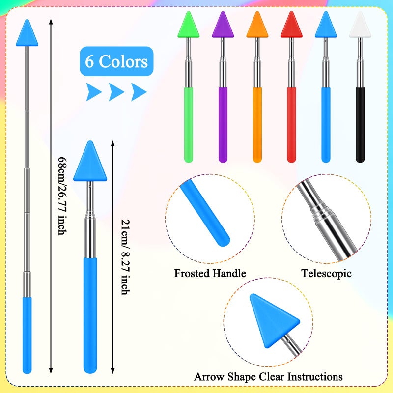 Engrowtic 12 Pcs Telescopic Teacher Pointer Stick for Classroom Arrow Extendable Teaching Pointer Handheld Retractable for School Presenter Whiteboard Back to School Supplies - Image 3