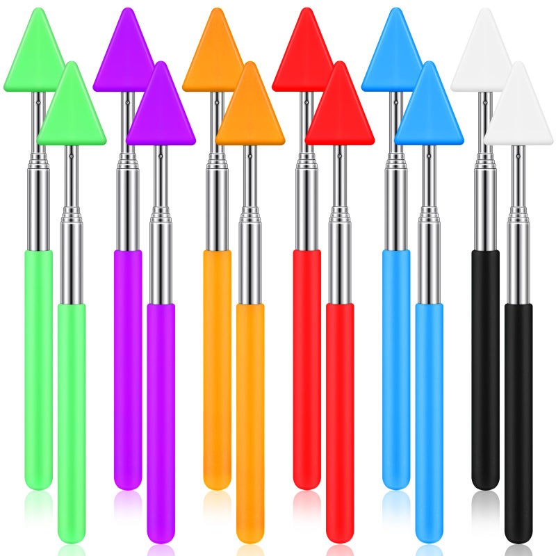 Engrowtic 12 Pcs Telescopic Teacher Pointer Stick for Classroom Arrow Extendable Teaching Pointer Handheld Retractable for School Presenter Whiteboard Back to School Supplies - Image 1
