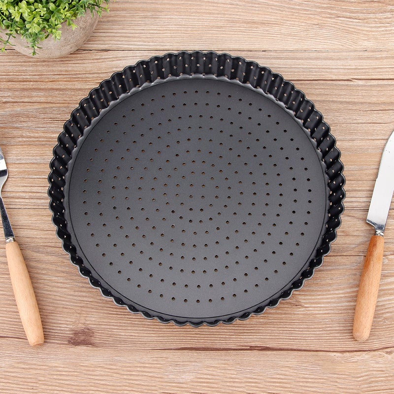 Household Thicken Non-Stick Carbon Steel Pizza Mold Baking Pan Tray Kitchen Baking Tools(L (9in) ) - Image 2