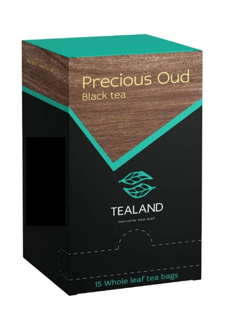 Tealand 15 Sachet Box Precious Oud Malty and 100% Natural Ingredients Antioxidants Rich Helps Destress Soothing and Calming Tisane  - Image 1