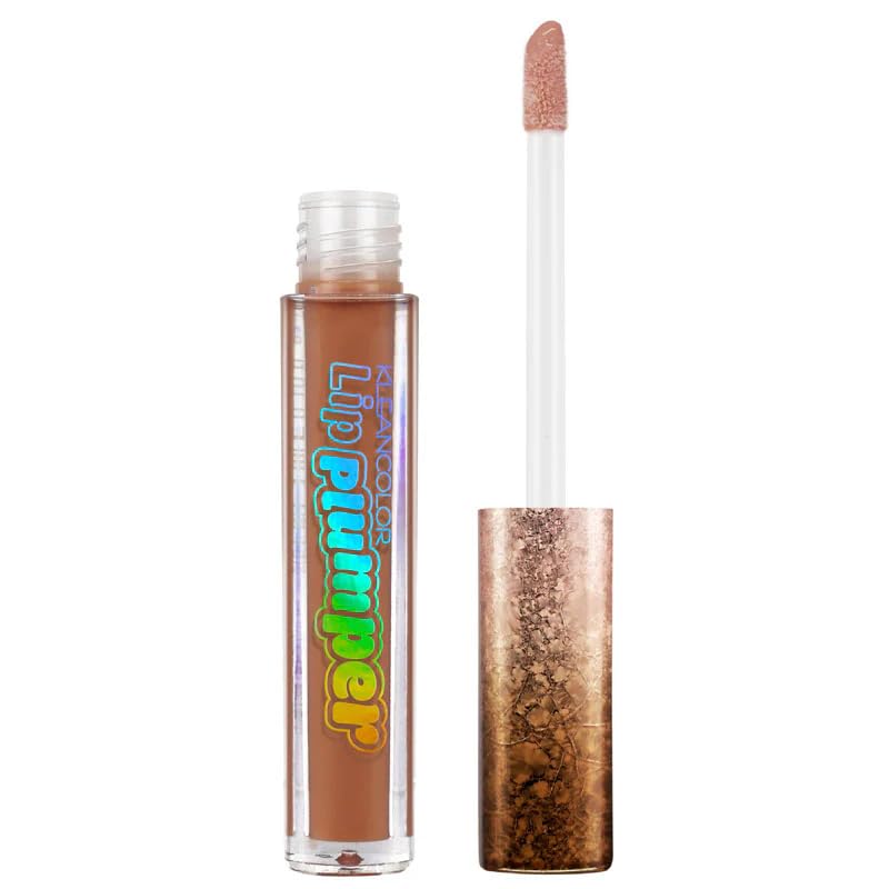 Kleancolor Lip Plumper Gloss  03 Biscuit  Hydrating  Plumping Lip Gloss  Peachy Beige  HighShine Finish  Smooths Fine Lines  Coconut Scent  01 Fl Oz