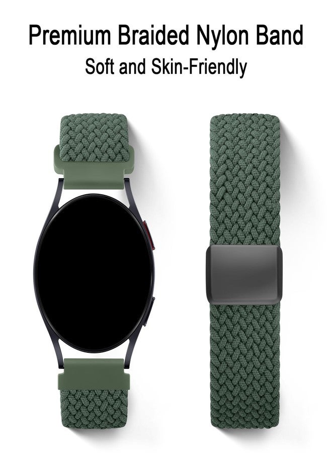 اي كي سوار AK مغناطيسي مضفر لساعات Amazfit Bip 6 / Bip 5 و Amazfit GTR 4، سوار معصم رياضي من النايلون الناعم مقاس 22 مم متوافق مع ساعات Amazfit Bip 6 / Bip 5 / GTR 4 للرجال والنساء (لون أخضر زيتوني) - Image 5