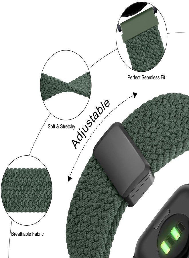 اي كي سوار AK مغناطيسي مضفر لساعات Amazfit Bip 6 / Bip 5 و Amazfit GTR 4، سوار معصم رياضي من النايلون الناعم مقاس 22 مم متوافق مع ساعات Amazfit Bip 6 / Bip 5 / GTR 4 للرجال والنساء (لون أخضر زيتوني) - Image 3