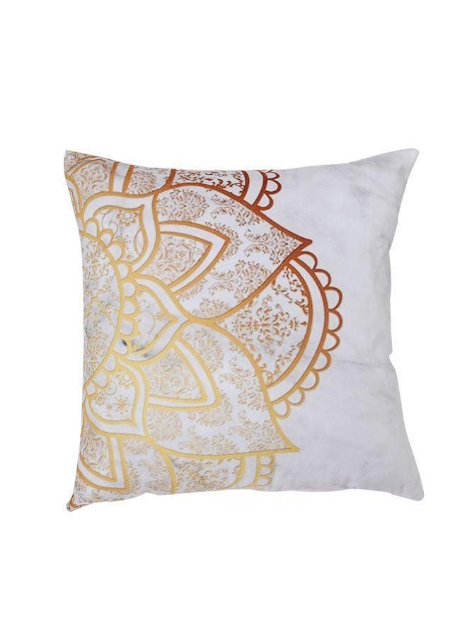 Generic Printed Cushion Cover White/Gold 45 x 45cm  - Image 1