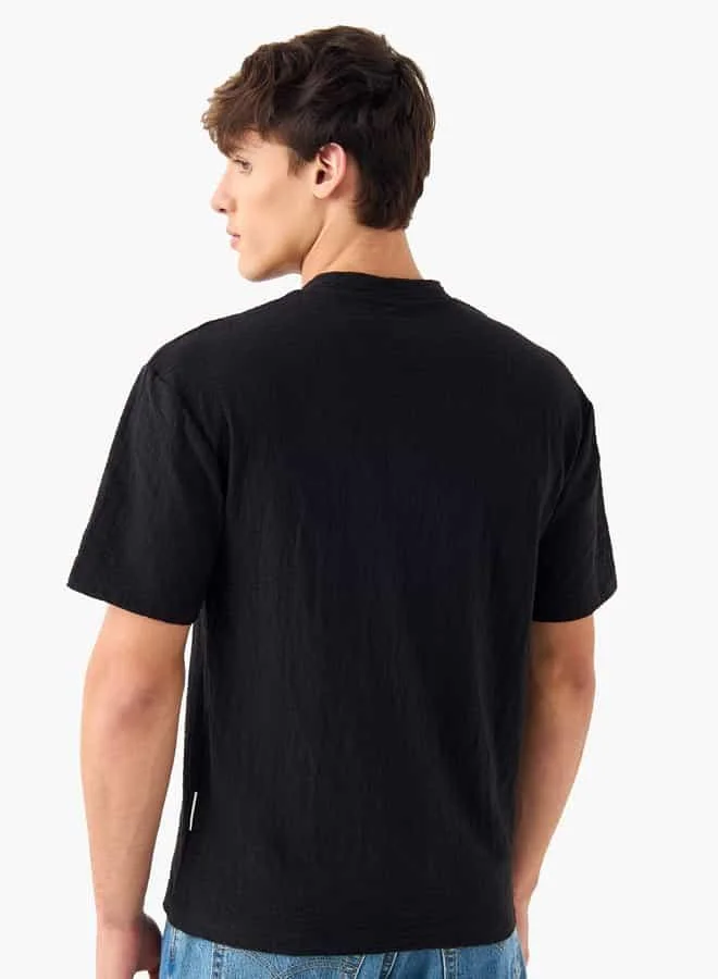 Lee Cooper Lee Cooper Textured Crew Neck T-shirt with Short Sleeves