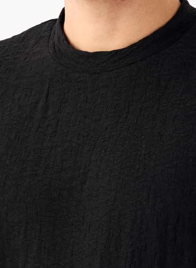 Lee Cooper Lee Cooper Textured Crew Neck T-shirt with Short Sleeves