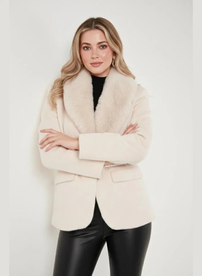 ليلا معطف نسائي بياقة شال وحزام من ليلا