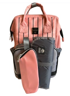 LEQUEEN Diaper bag 6th generation , silver line - Pink/Gray  - Image 1