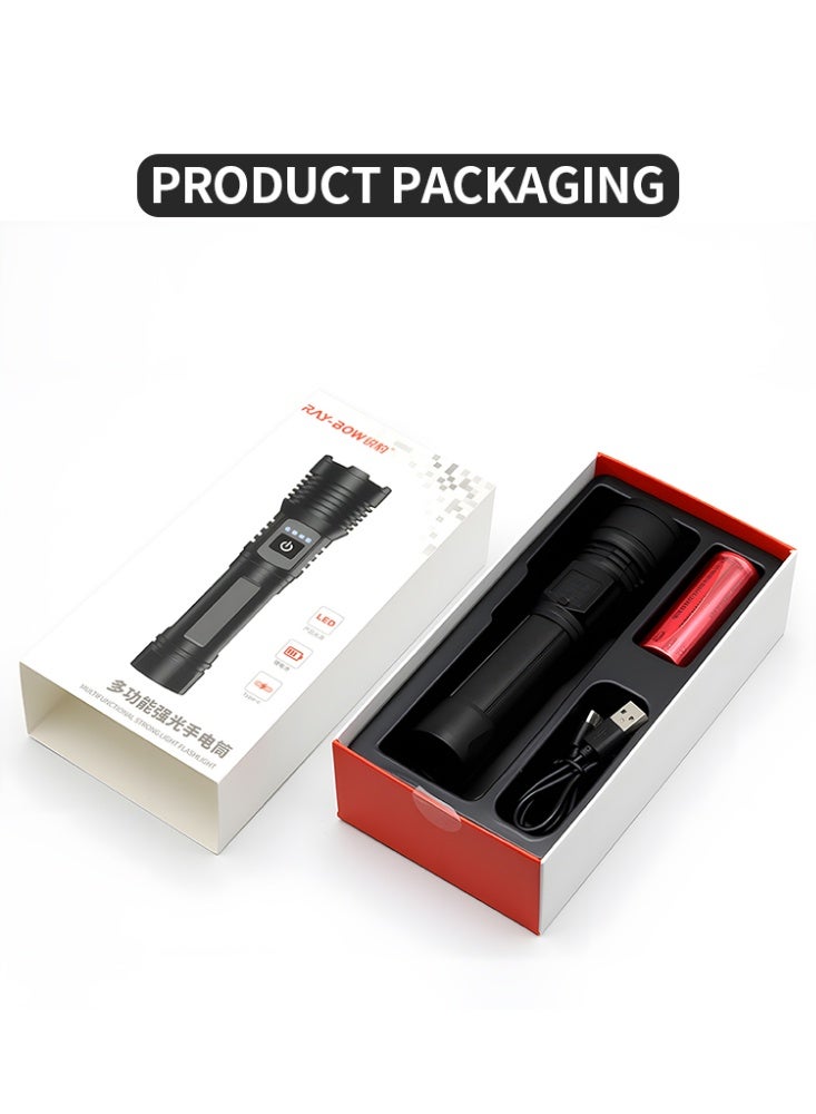 Variable Zoom LED Flashlight Rechargeable Waterproof Outdoor Camping Light for Cave Exploration Night Fishing Car Maintenance Flashlight - Image 5