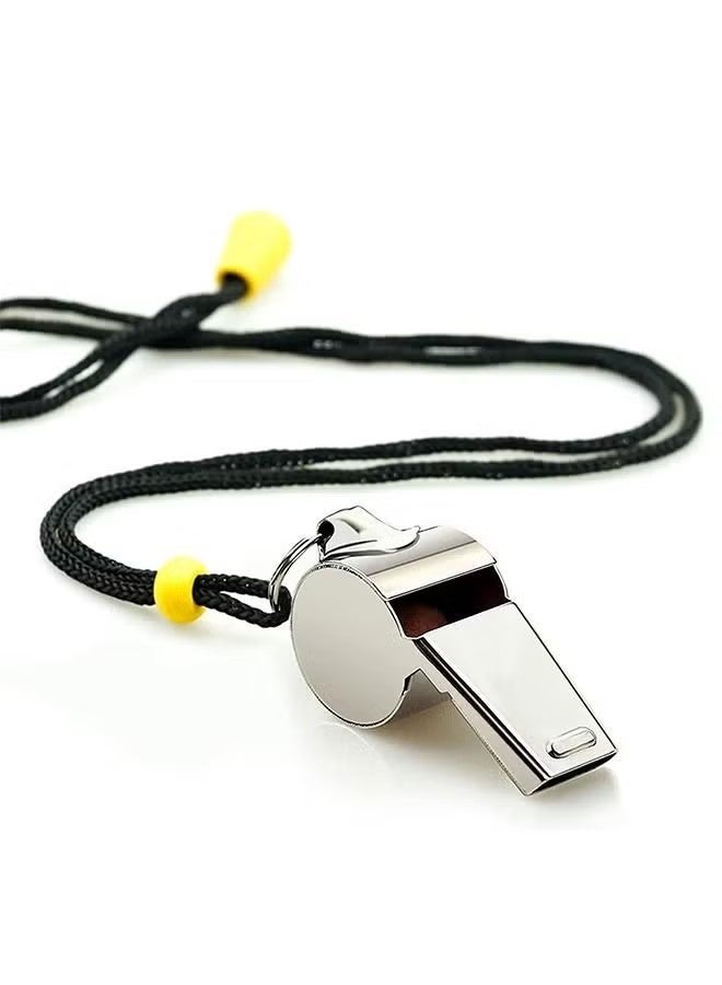 3 whistles, stainless steel sports whistle with lanyard - Image 2