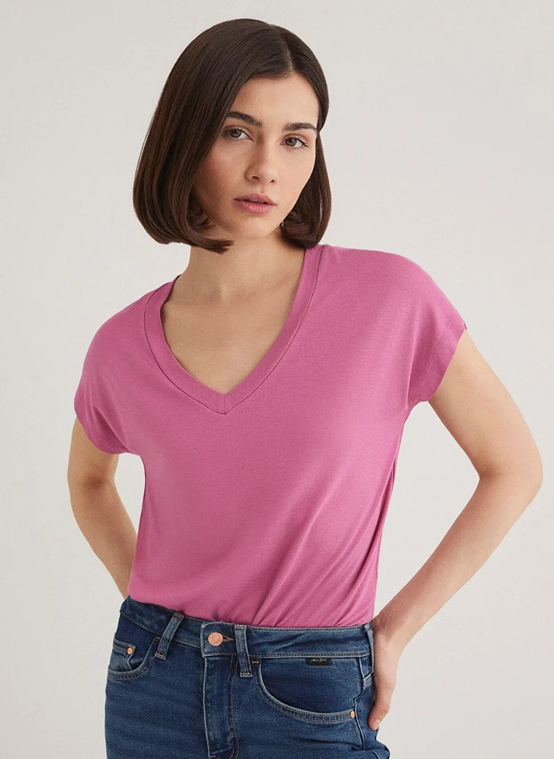 مافي Pink Basic T-Shirt