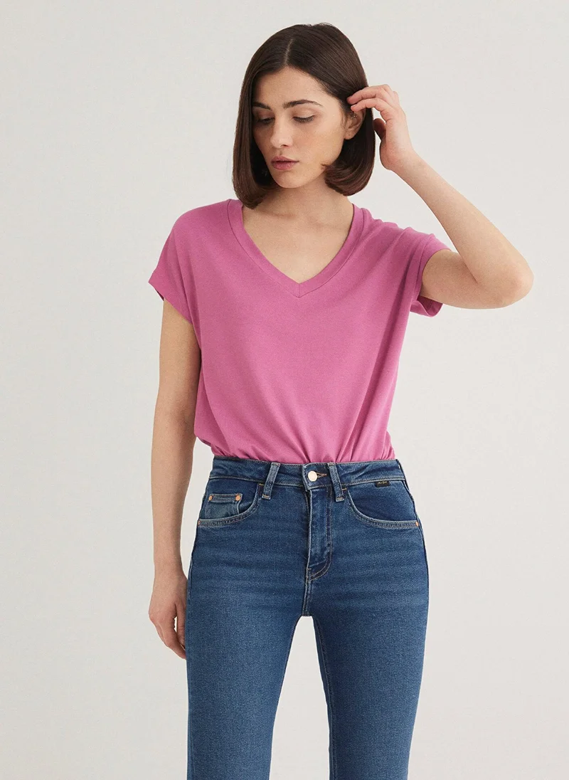 مافي Pink Basic T-Shirt
