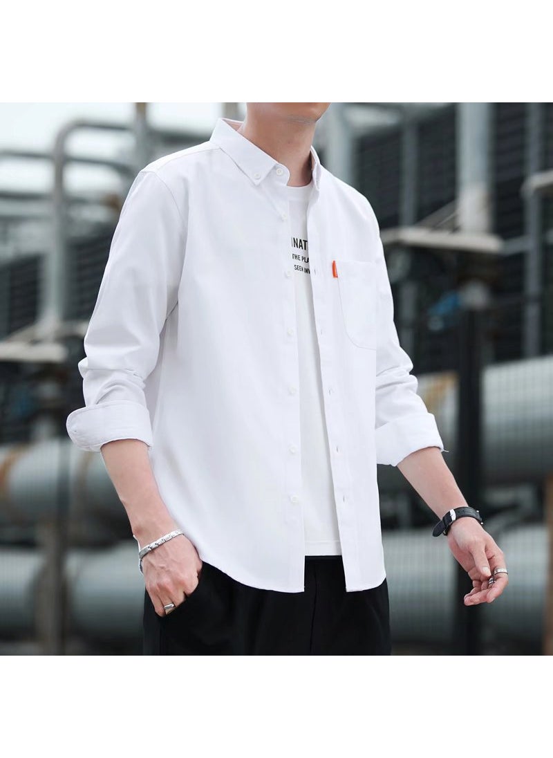 Generic - 2022 Spring Autumn Mens Slim Fit Casual Shirt Dark Blue - Image 1