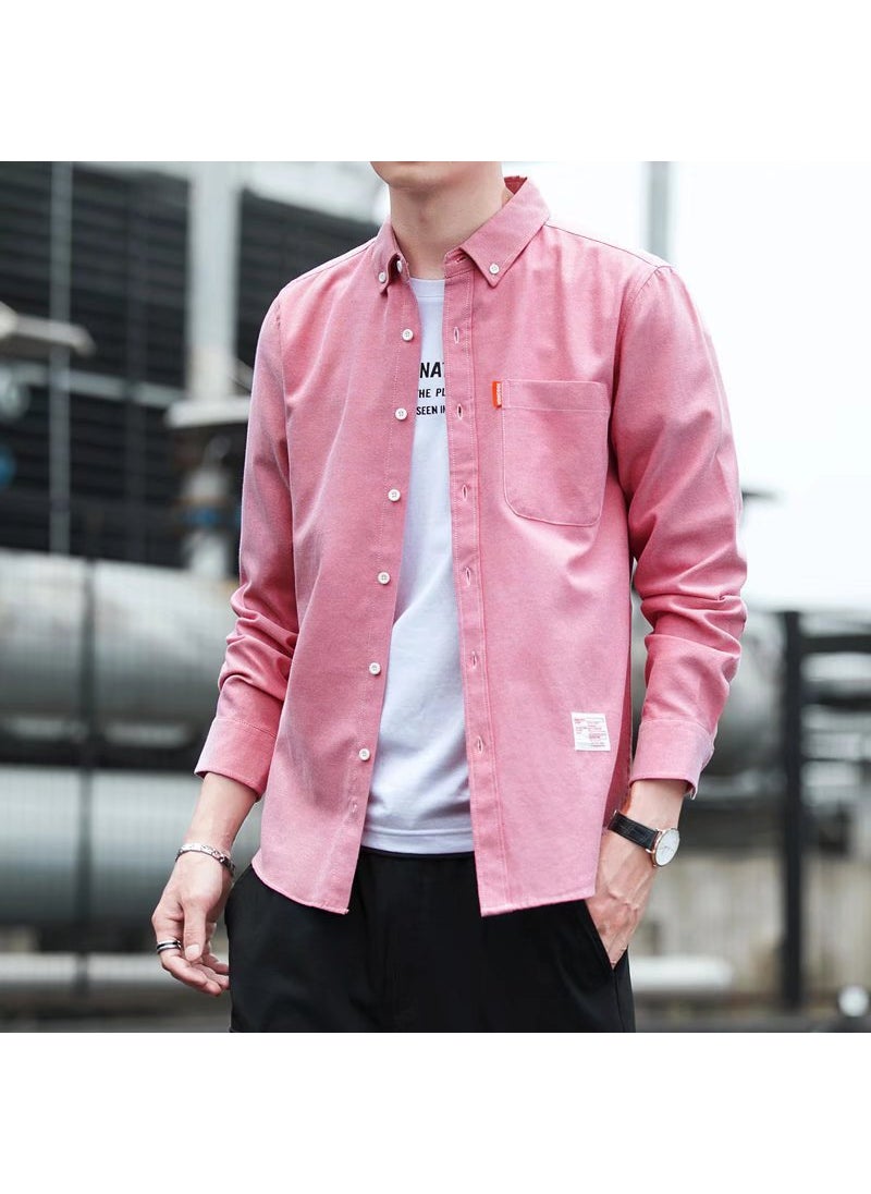 Generic - 2022 Spring Autumn Mens Slim Fit Casual Shirt Dark Blue - Image 1