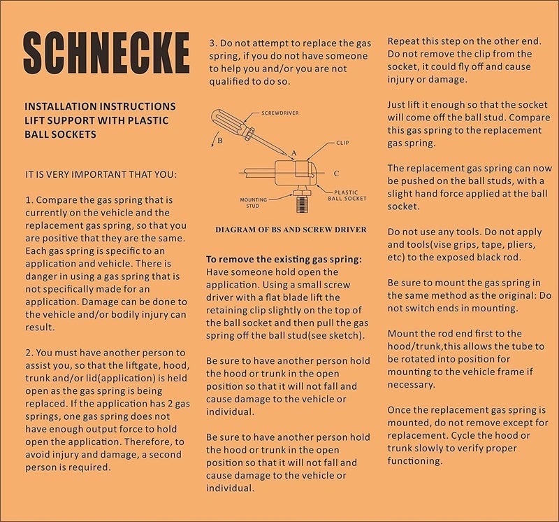 SCHNECKE 14.29 بوصة 2 قطعة، دعم ذراع الدعامات الأمامية لمحرك المحرك يدعم عصا مروحة زنبرك غاز صدم، متوافق مع هيونداي سوناتا 2015-2017 (ملاحظة: باستثناء الهجين 15 16 17) - Image 2