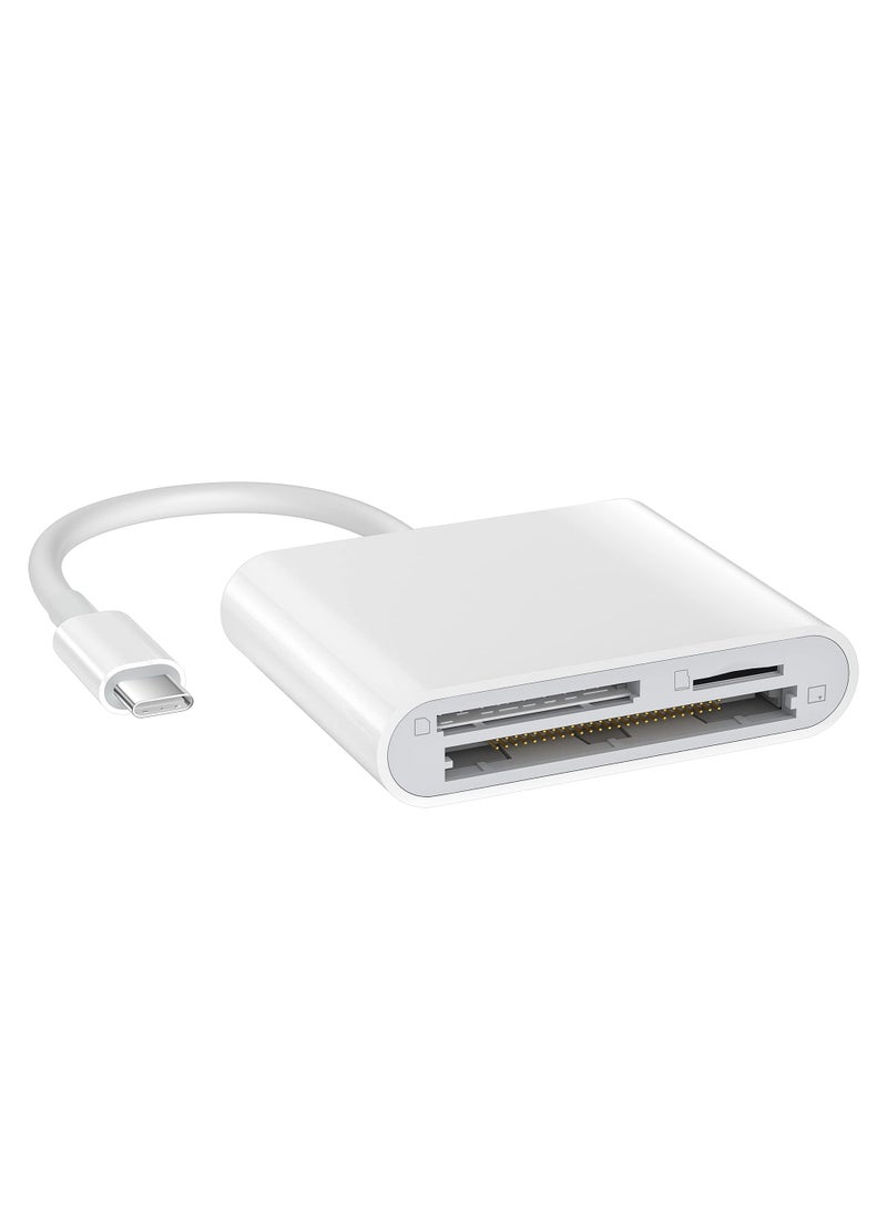 SOLARAE 3-in-1 USB-C CF/SD/TF Card Reader, Compact Flash Adapter with 3 Slots for Type-C Devices, Compatible with MacBook Pro/Air M1, iPad Pro, Android Galaxy S20/S21U, Supports Micro SD Cards. - Image 1