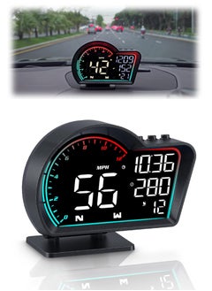 SYOSI HUD Digital Speedometer for Car Universal Heads Up Display Oversize Screen Large LCD MPH Speed Fatigued Diving Alert Over Alarm Compass All Vehicle  - Image 1