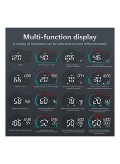 SYOSI HUD Digital Speedometer for Car Universal Heads Up Display Oversize Screen Large LCD MPH Speed Fatigued Diving Alert Over Alarm Compass All Vehicle  - Image 4