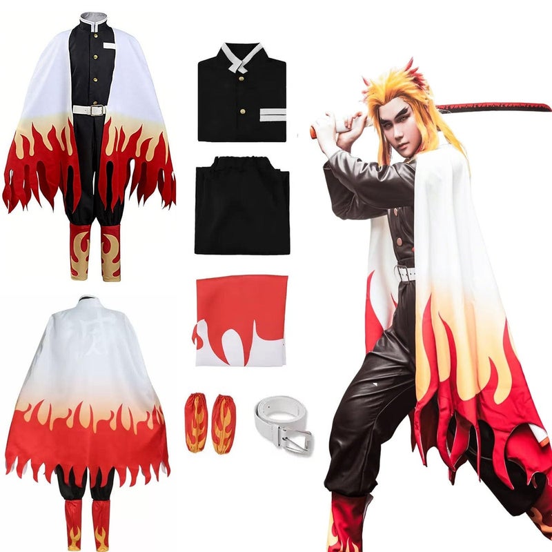 Anime Cosplay set, Adult Costume, Uniform, Kimono, Halloween Costume set (red, 2XL) - Image 1