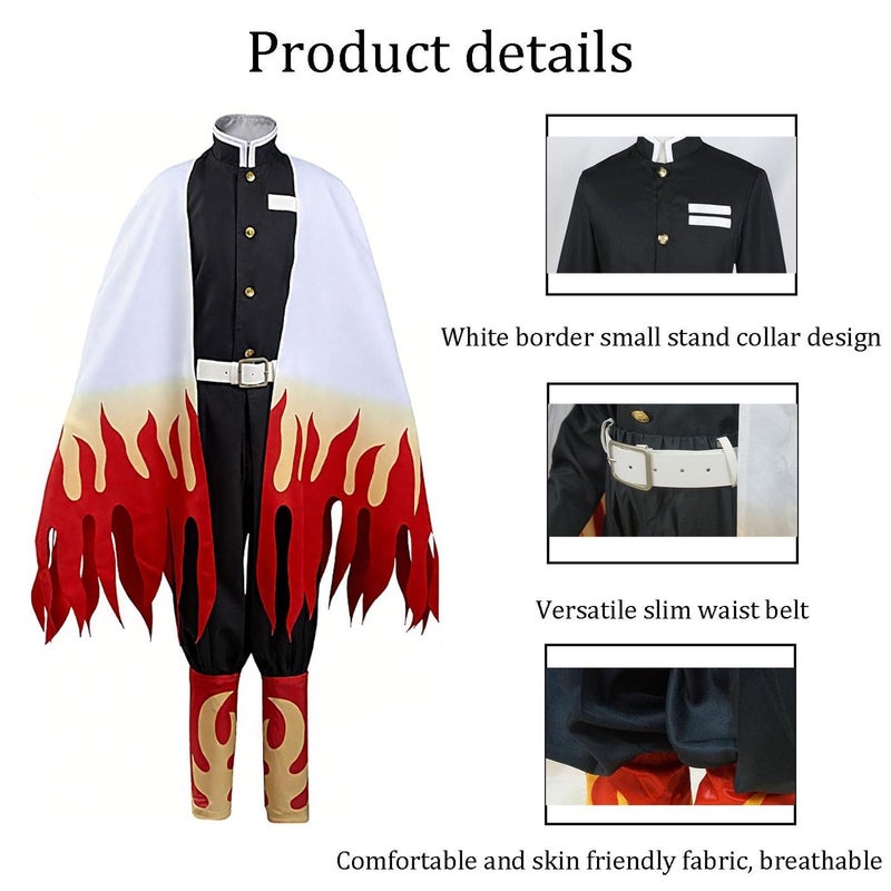Anime Cosplay set, Adult Costume, Uniform, Kimono, Halloween Costume set (red, 2XL) - Image 5