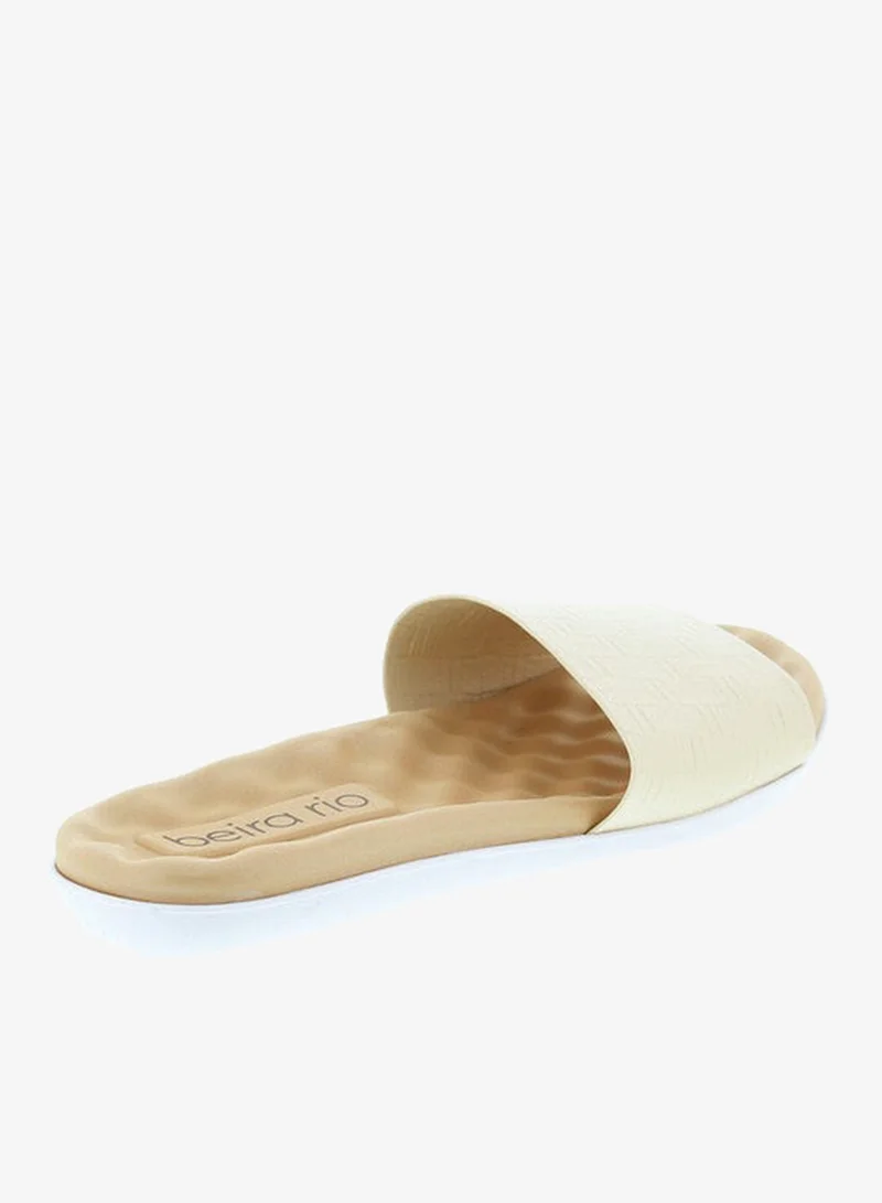 Beira Rio Beige Flat Sandals for Women – Stylish Ladies Flat Sandals & Comfortable Flat Slippers for Women | Best Price UAE