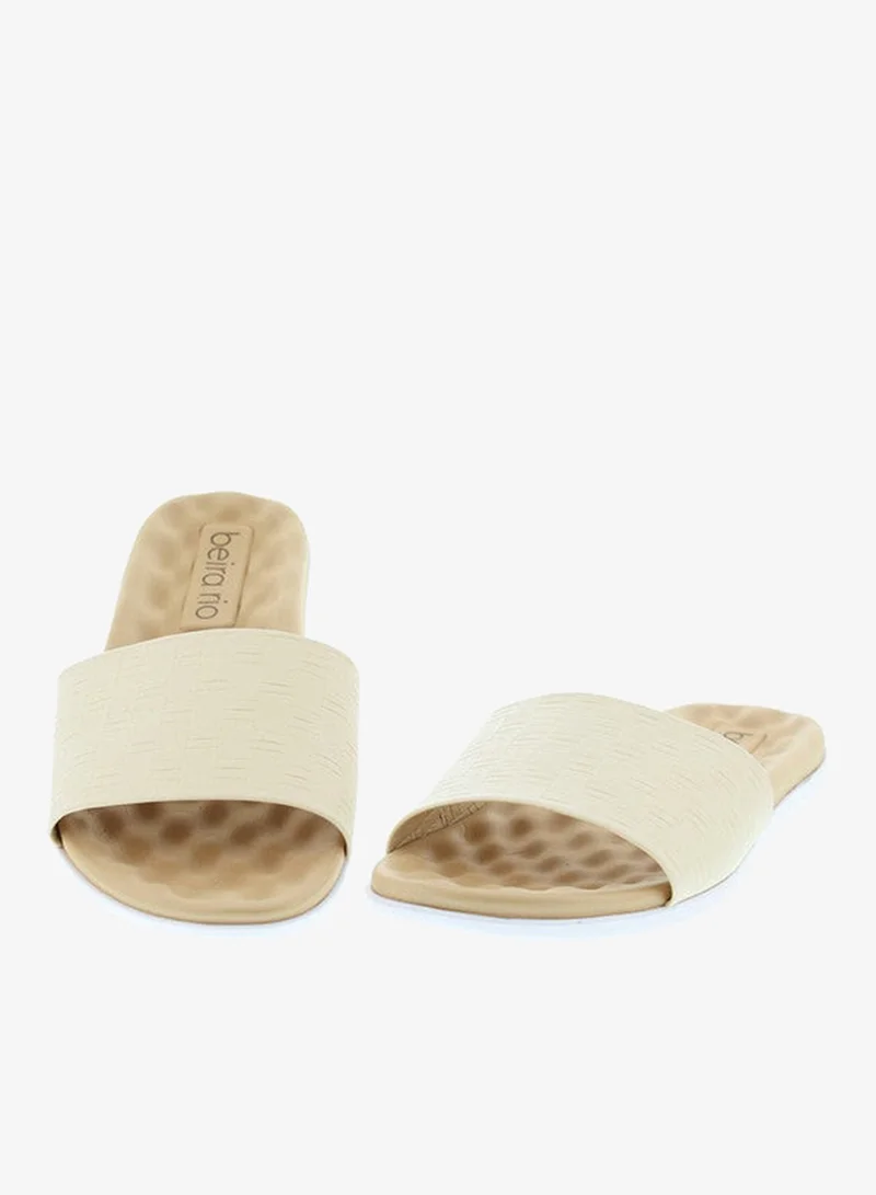 Beira Rio Beige Flat Sandals for Women – Stylish Ladies Flat Sandals & Comfortable Flat Slippers for Women | Best Price UAE