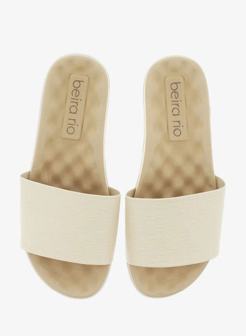Beira Rio Beige Flat Sandals for Women – Stylish Ladies Flat Sandals & Comfortable Flat Slippers for Women | Best Price UAE