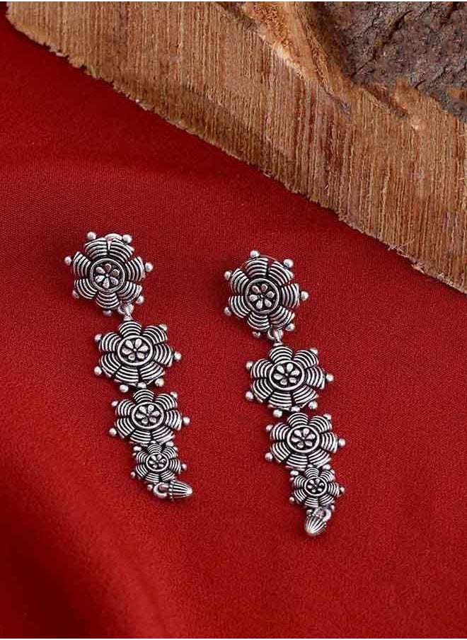VOYLLA Nayantara Tribal Layered Drop Earrings  - Image 1