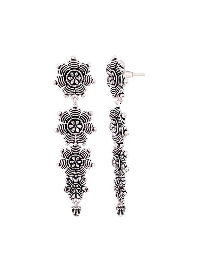VOYLLA Nayantara Tribal Layered Drop Earrings  - Image 3