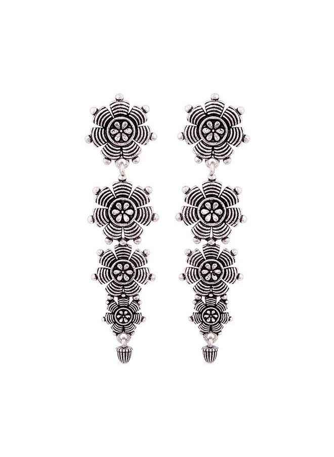 VOYLLA Nayantara Tribal Layered Drop Earrings  - Image 2