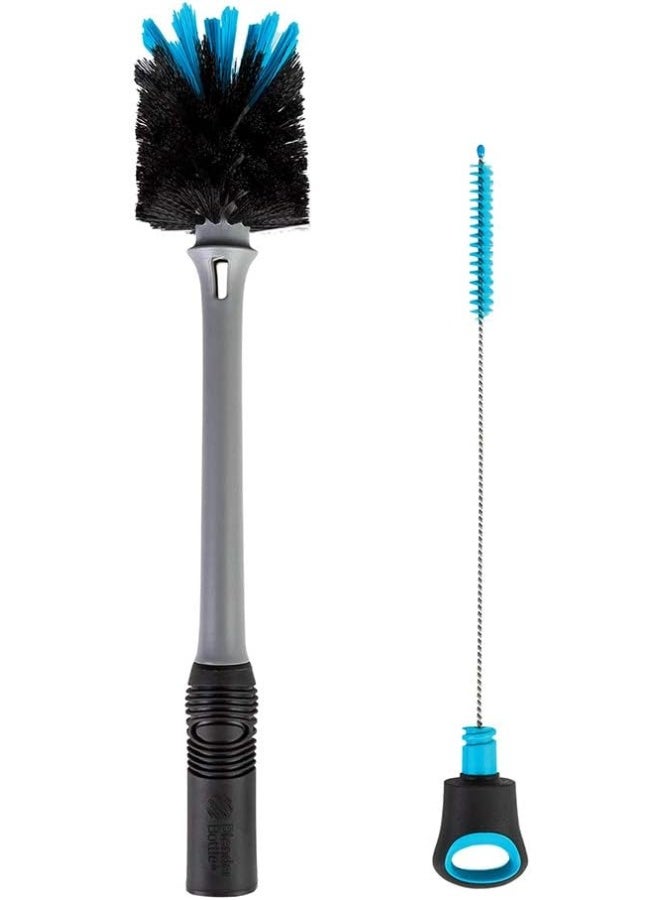 BlenderBottle Blender Bottle 2-in-1 Shaker and Straw Cleaning Brush, 1 Pack, Gray - Image 1