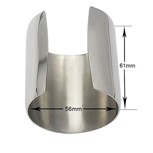 COUYA Silver Wide Cuff Bracelet Stainless Steel Smooth Polish Bangle for Women Ladies - Image 4
