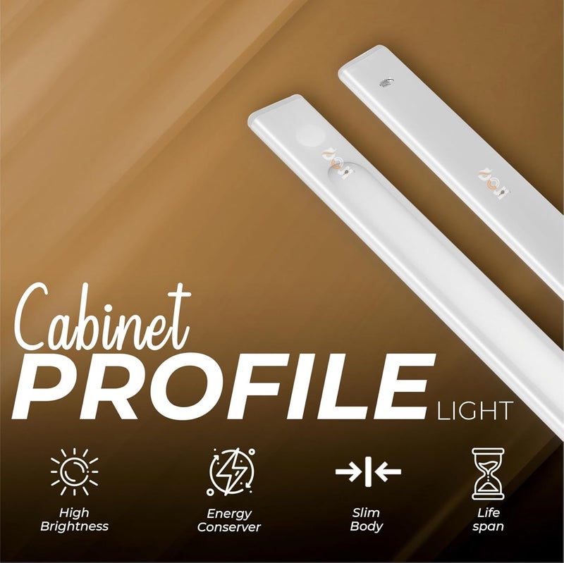 DOJI Profile Light Aluminium Under Cabinet Light Kitchen Lights Under Cabinet Profile Lights for CeilingWardrobe cupbroad ColorWarm WhitePack of 1 24 Inch 2 Feet - Image 3