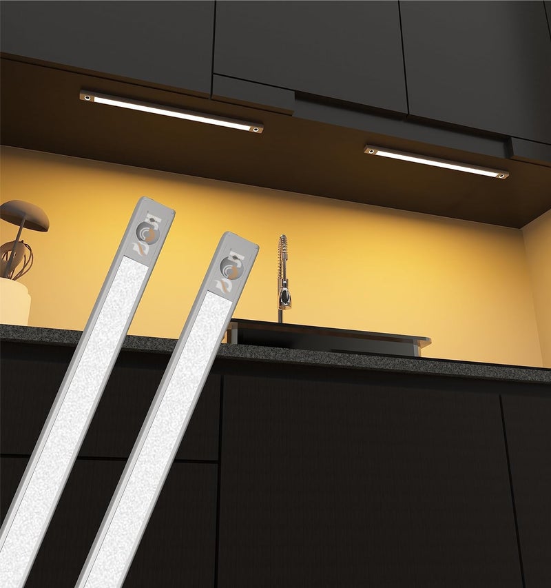 DOJI Profile Light Aluminium Under Cabinet Light Kitchen Lights Under Cabinet Profile Lights for CeilingWardrobe cupbroad ColorWarm WhitePack of 1 24 Inch 2 Feet - Image 1