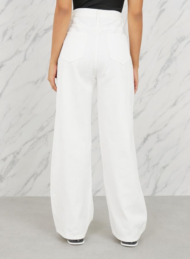 Styli High Rise Wide Leg Jeans - Image 4